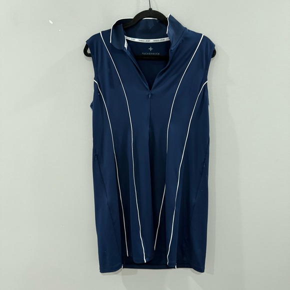 Tuckernuck TNuck Sport Dress Roxana Quarter Zip Golf Tennis in Navy - Picture 6 of 9
